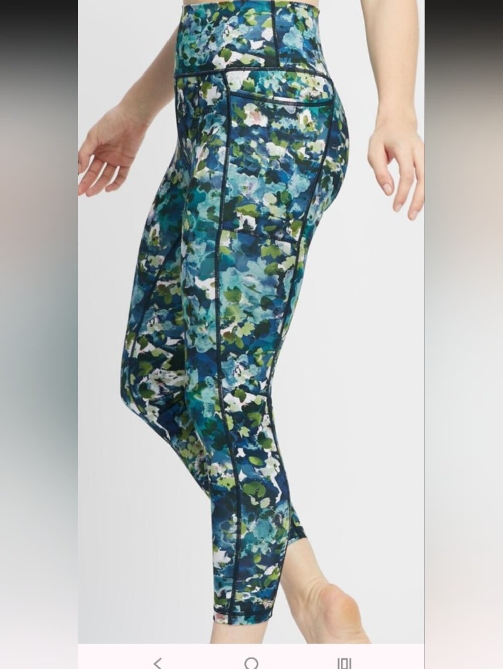 SWEATY BETTY Super Sculpt LEGGINGS 7/8 Water Color Floral Tennis Pickleball Golf